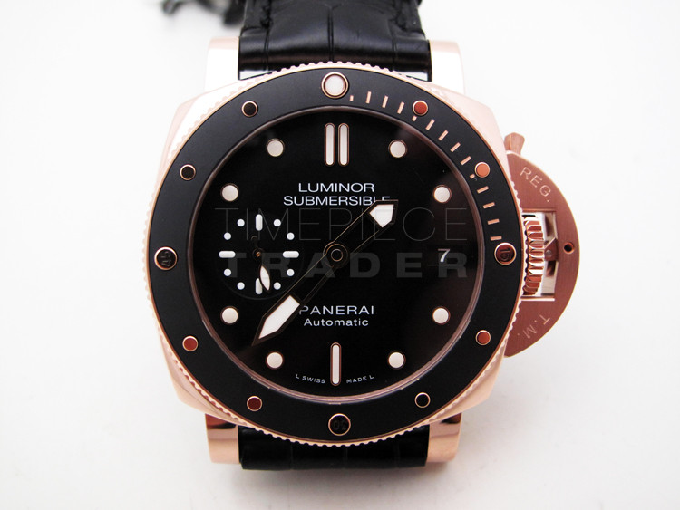 replica Panerai Submersible 1950 PAM684 18k Rose Gold P.9010 Automatic WATCHES 1