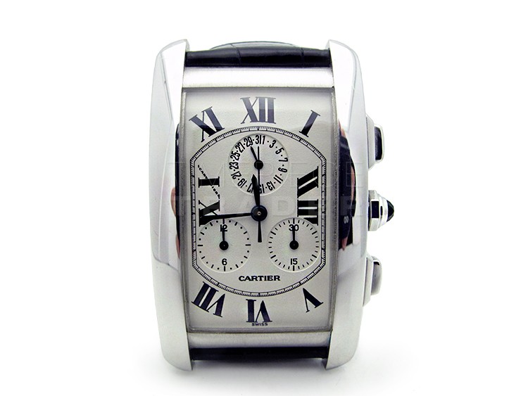 replica Cartier Tank Americaine W2603356 18k White Gold Quartz WATCHES 1