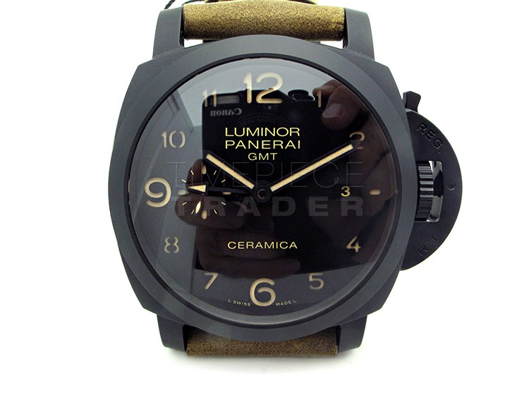 replica Panerai Luminor 1950 3 Days GMT PAM441 Black Ceramic Automatic WATCHES 1