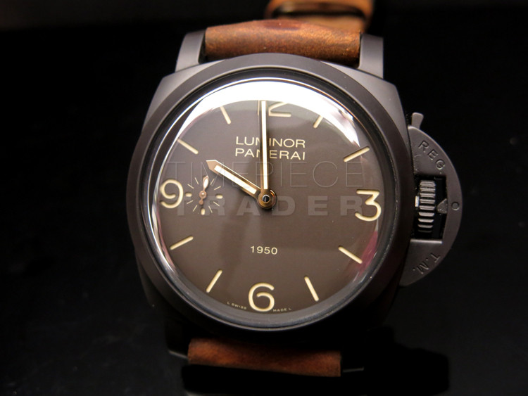 replica Panerai Luminor Composite 1950 3 Days PAM375 Composite/Ceramic Manual Hand-Wind WATCHES 1