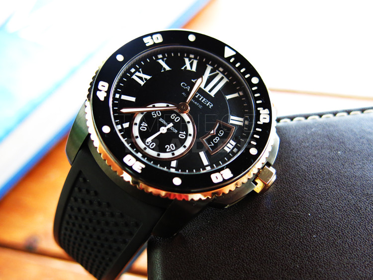 replica Cartier Calibre Diver W2CA0004 DLC Stainless Steel Auto self-winding WATCHES 1