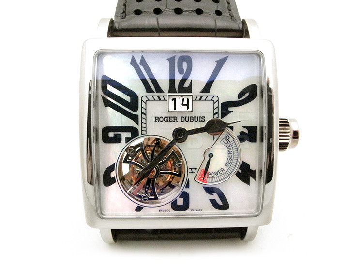 replica Roger Dubuis Golden Square Flying Tourbillon G40 030 N1.63 18k White Gold Manual Hand Winding WATCHES 1