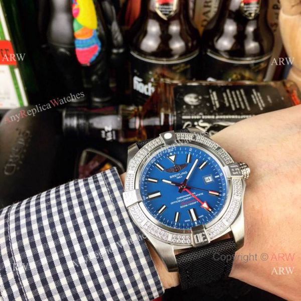 replica AAA Breitling Avenger II GMT Diamond Cream Face WATCHES 1