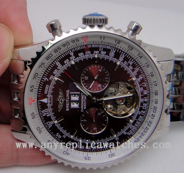 replica Breitling Tourbillon Breitling Chronometer Navitimer Brown Tourbillon Dial 42mm WATCHES 1