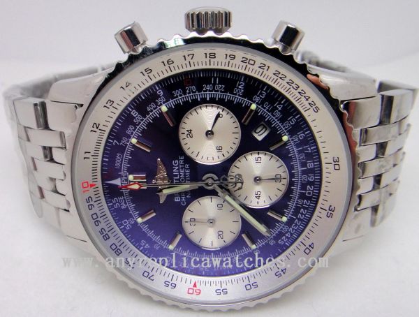 replica BREITLING CHRONOMETER NAVITIMER STAINLESS STEEL BLUE FACE WATCHES 1