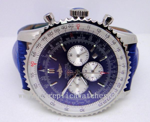 replica Breitling Navitimer Blue Dial / Blue Leather Men WATCHES 1