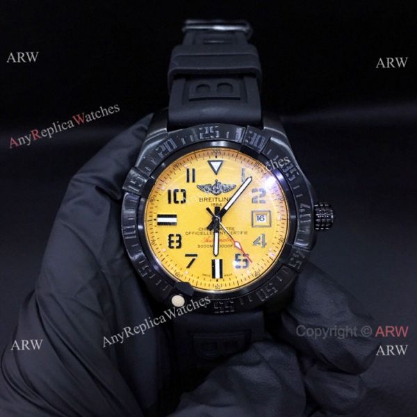 replica Super Clone Breitling Avenger II Seawolf Yellow Dial with Arabic Markers WATCHES 1