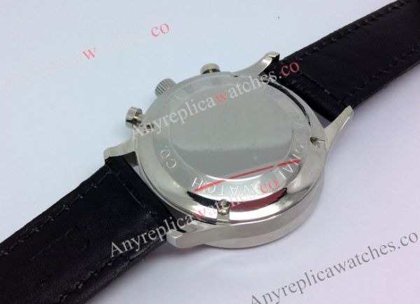 replica IWC Schaffhausen SS White Face Rose Gold Number Black Leather WATCHES 1
