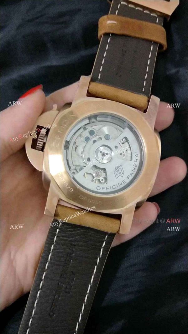 replica PANERAI LUMINOR 10 DAYS GMT ROSE GOLD BLACK DIAL WATCHES 1