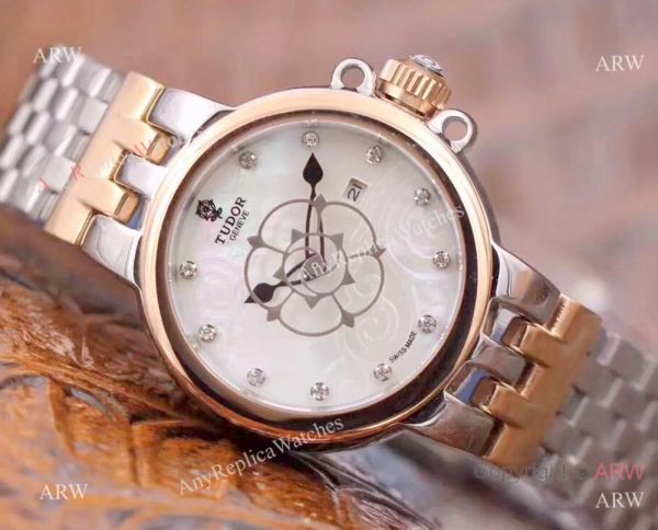 replica AAA Copy Tudor Clair de Rose Lady White MOP Dial 2-Tone Rose Gold 30mm WATCHES 1
