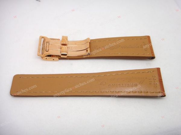 replica Breitling Brown Real Leather Band with Silver Clasp 24-20 110 mm WATCHES 1
