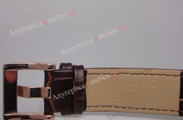 replica Montblanc Time Walker chronograph tourbillon Brown leather band WATCHES 1