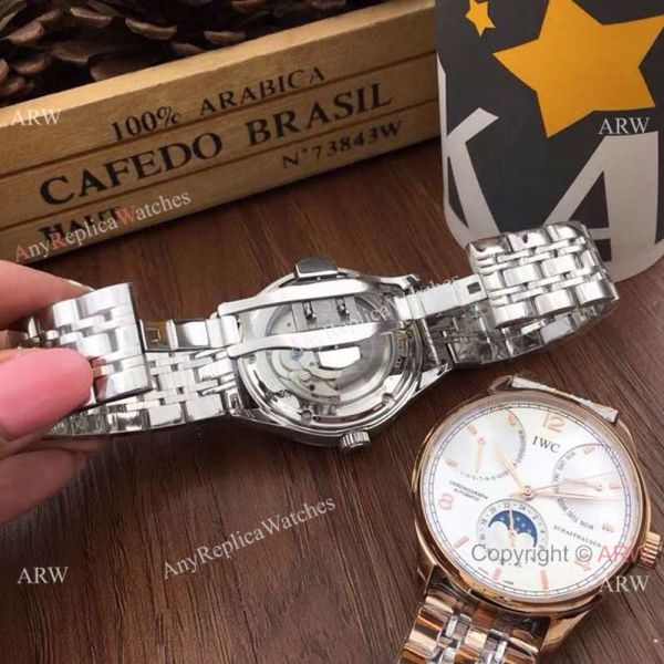 replica IWC Portuguese Black Face Two Tone Rose Gold Moonphase WATCHES 1