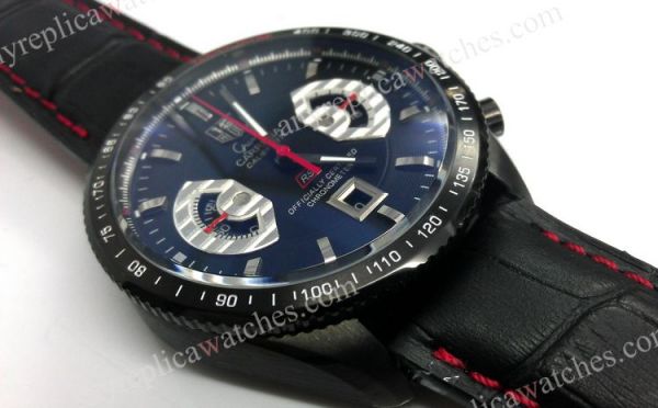 replica Tag Heuer Carrera Calibre 17 Rs2 All Black Leather Strap WATCHES 1