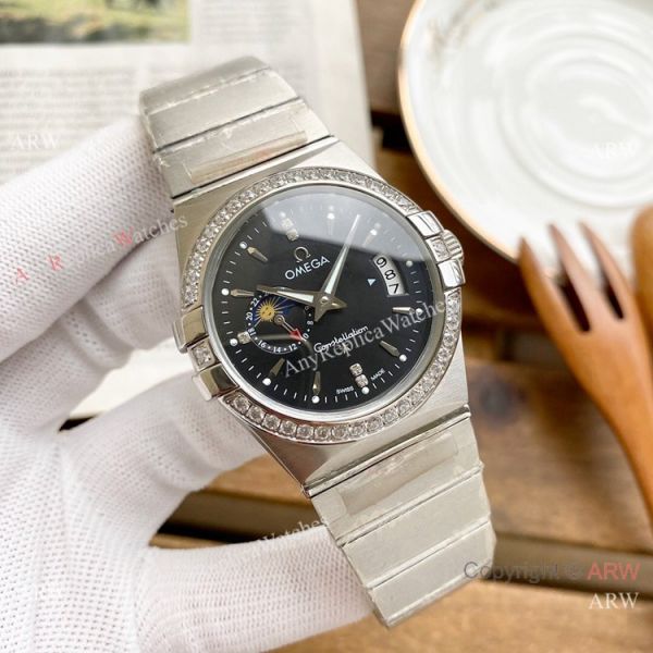 replica Copy Omega Constellation Moonphase Stainless Steel 39mm WATCHES 1