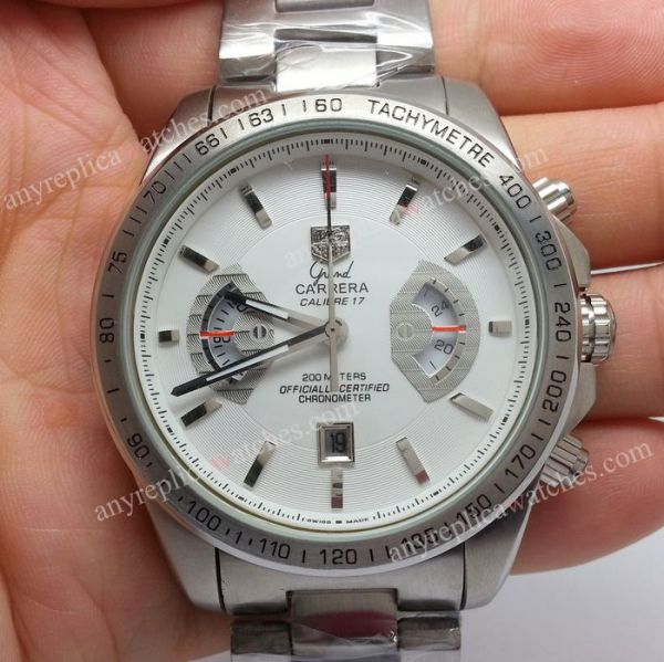 replica Tag Heuer Carrera Calibre 17 Rs Stainless Steel White Face WATCHES 1