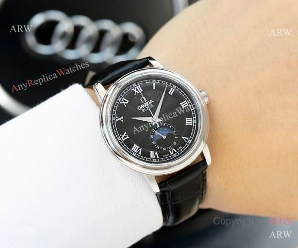 replica Best Copy Omega De Ville SS White Moonphase Dial 40MM WATCHES 1