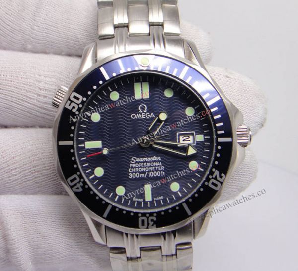 replica Omega Seamaster 300 James Bond SS Blue Dial 40mm For Men WATCHES 1