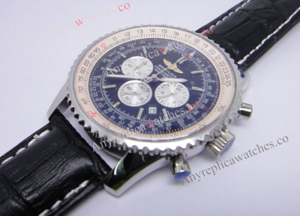 replica Breitling Navitimer 01 Black Chronograph Black Leather WATCHES 1