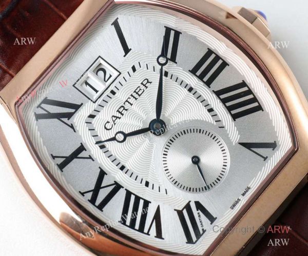 replica Swiss Grade Cartier Tortue de Silver Roman Dial WATCHES 1