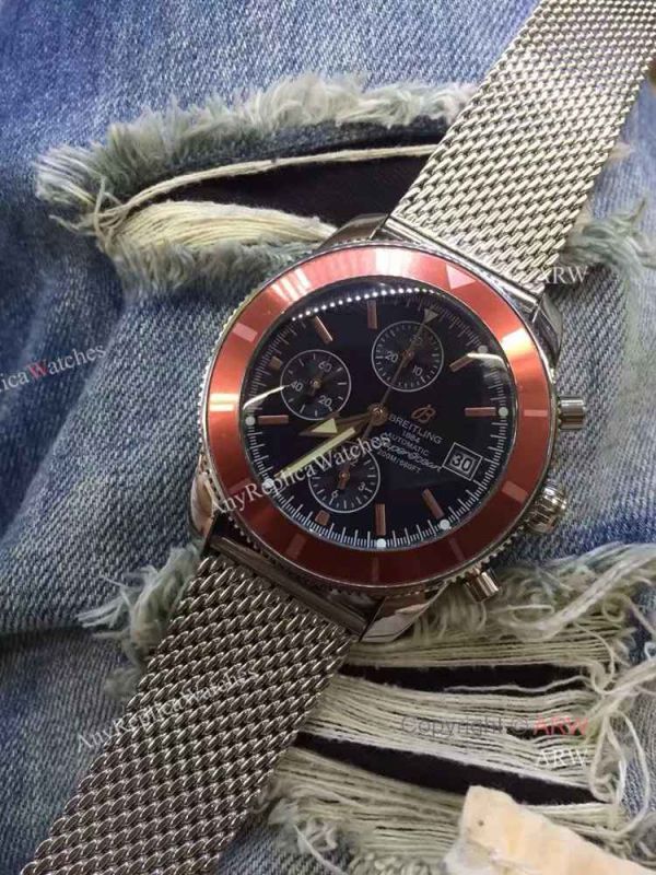 replica Copy Breitling Aeromarine Superocean Heritage Chronograph SS Red Bezel WATCHES 1
