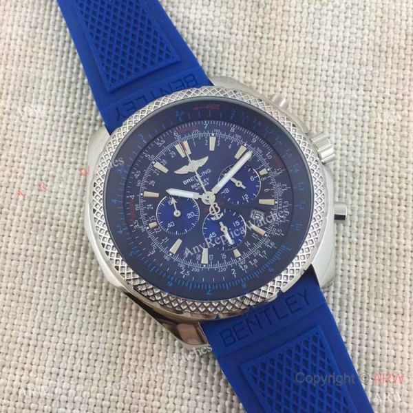 replica Fake BREITLING Bentley Motors T SS Blue Dial Rubber WATCHES 1