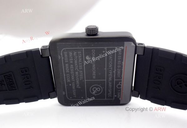 replica Bell Ross BR03-92 All Black Rubber Strap Swiss Grade WATCHES 1
