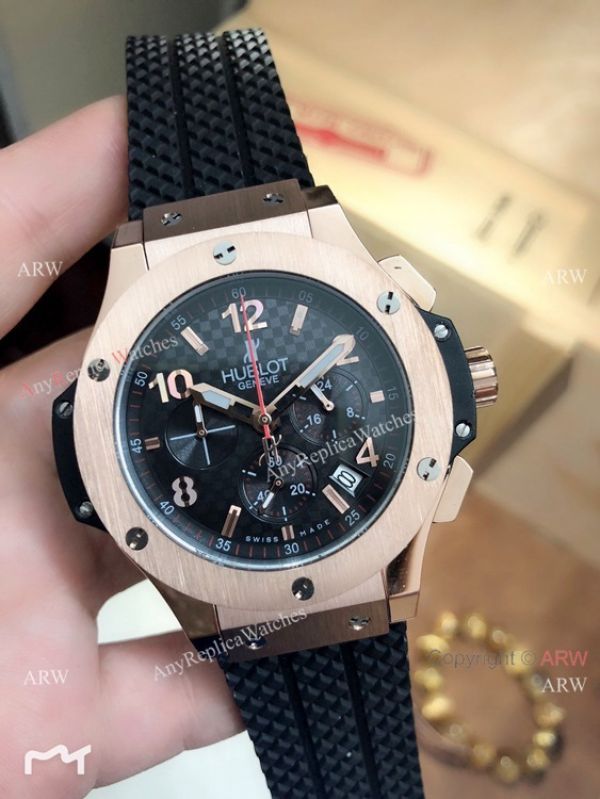 replica Fake Hublot Geneve Big Bang Rose Gold Chronograph WATCHES 1