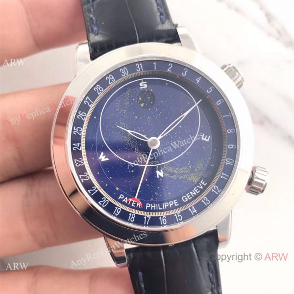 replica Swiss Patek Philippe 6102P Sky Moon Celestial Stainless Steel WATCHES 1