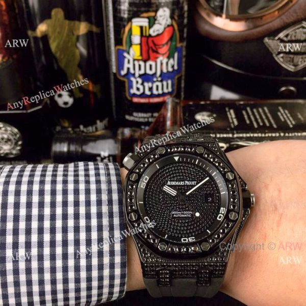 replica Copy Audemars Piguet Royal Oak Offshore Diver Rose Gold Diamond es WATCHES 1