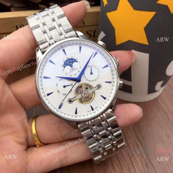 replica Fake IWC Portuguese Moonphase es 44mm Stainless Steel WATCHES 1