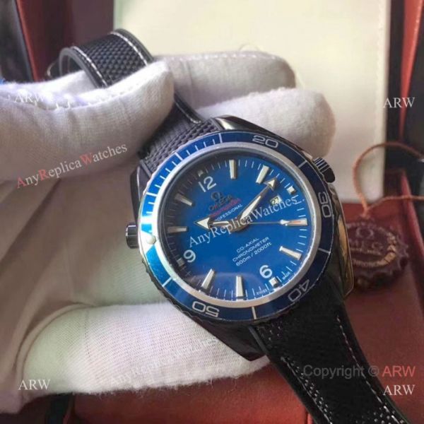 replica Seamaster Planet Ocean Omega White Face Black Case Orange Bezel WATCHES 1