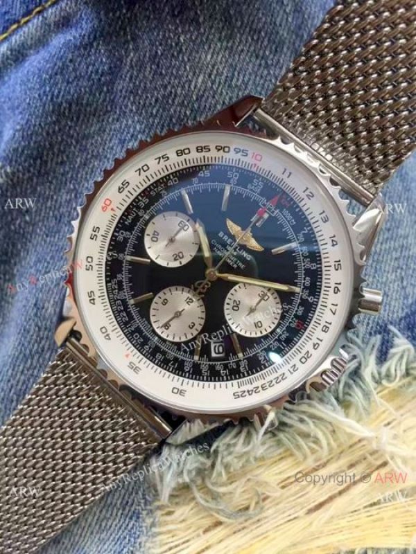 replica Copy Breitling Navitimer 01 Stainless Steel Mesh Band WATCHES 1