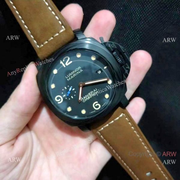 replica New Copy Panerai Luminor Marina 44mm es Carbon Case PAM661 WATCHES 1