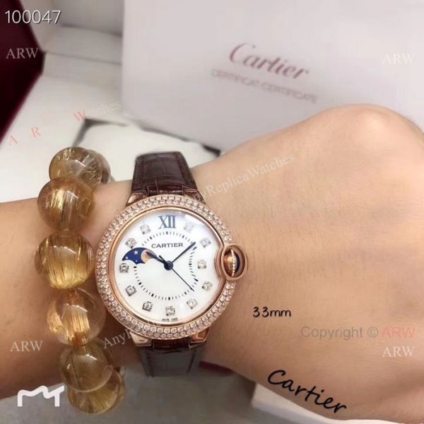 replica Copy Cartier Ballon Bleu Rose Gold Moonphase 33mm and 36mm WATCHES 1