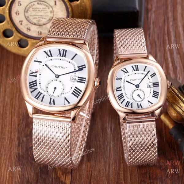 replica Fake Cartier Drive De Lovers Rose Gold Black Dial WATCHES 1