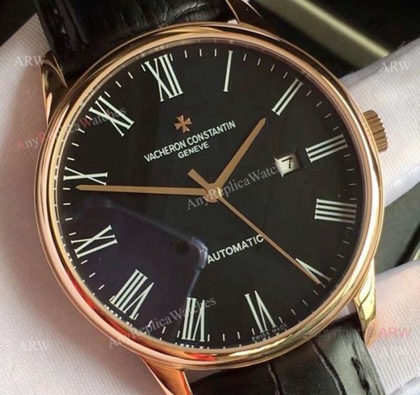 replica Best Vacheron Constantin Geneve Fake Rose Gold Roman Dial WATCHES 1
