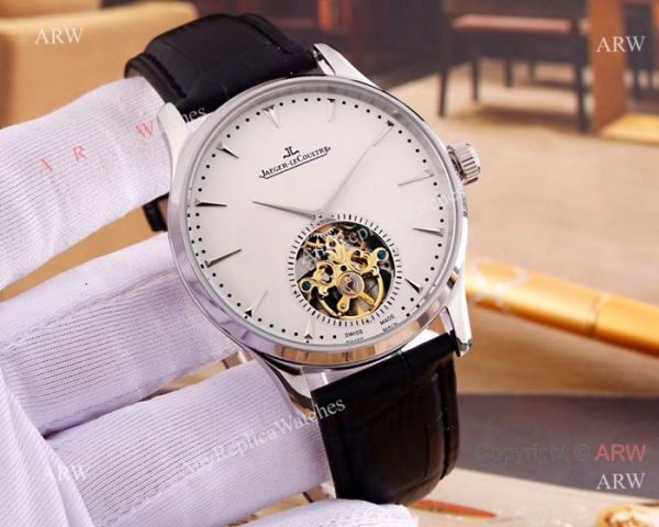 replica Copy Jaeger Le Coultre Flying Tourbillon SS Black Dial WATCHES 1