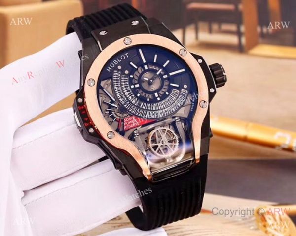 replica Swiss Quality Hublot MP-09 Tourbillon Bi-Axis All Black WATCHES 1