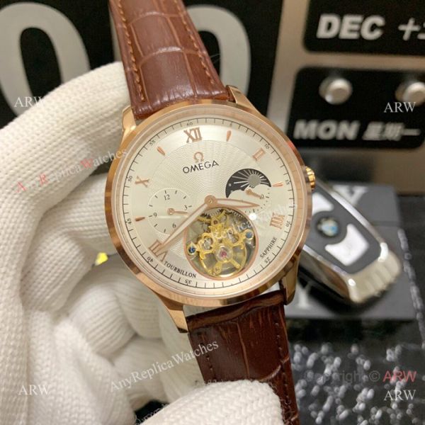 replica New Omega Complications Moon Phase SS Black Dial es 42mm WATCHES 1