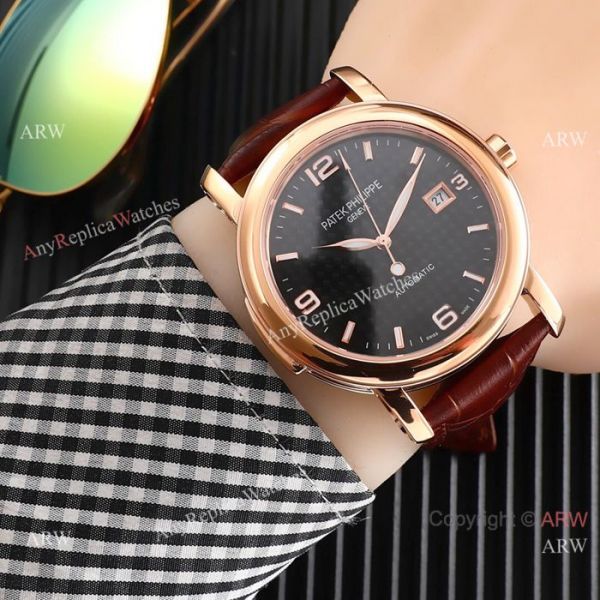 replica New Style Patek Philippe Calatrava Gray Dial Rose Gold es WATCHES 1