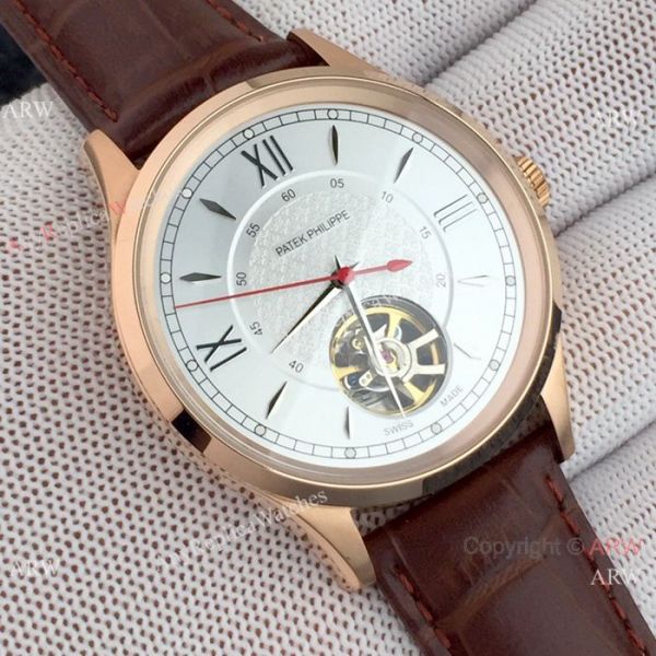 replica Copy Patek Philippe Tourbillon Men Black Case Red Hand WATCHES 1