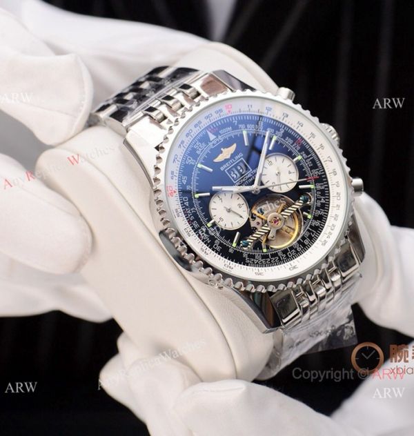 replica Copy Breitling Navitimer Tourbillon White Dial Brown Leather Strap WATCHES 1