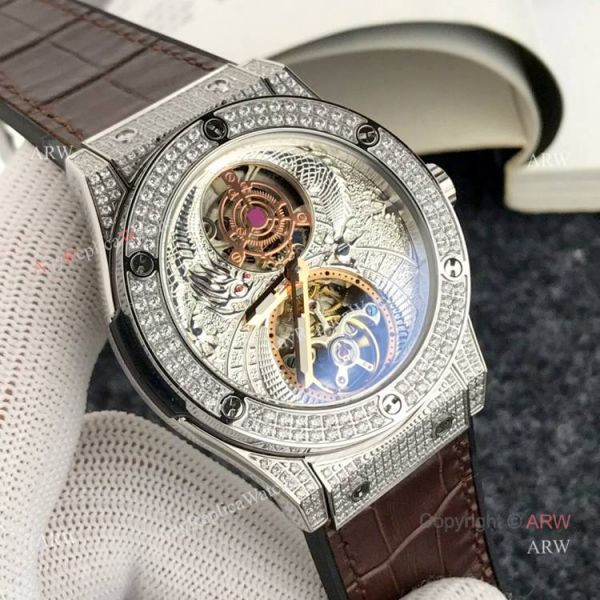 replica Best Hublot Classic Fusion Tourbillon Iced Out Hublot Knock off WATCHES 1