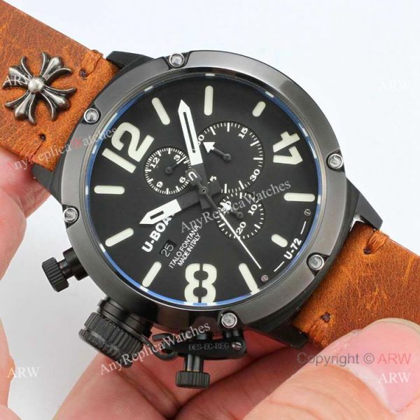 replica Buy U-Boat Classico U-72 Blacksteel Men es 50mm WATCHES 1