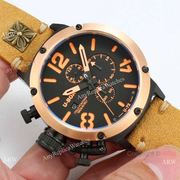 replica U Boat Classico U-72 Rose Gold Bezel Black Dial WATCHES 1