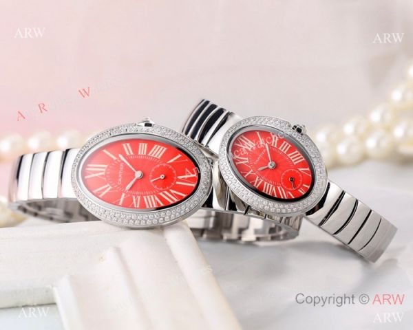 replica Cartier Baignoire Lovers Stainless steel Black Face WATCHES 1