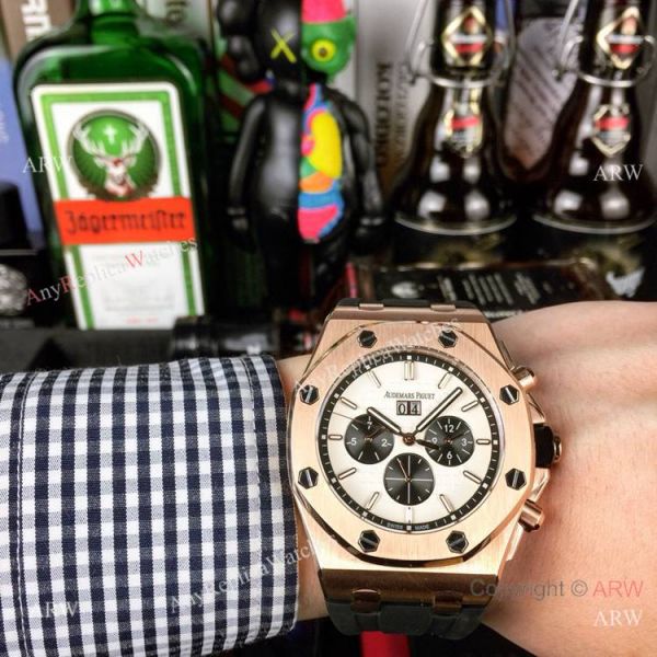 replica Fake Audemars Piguet Royal Oak Automatic Rose Gold Black Dial WATCHES 1