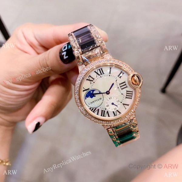 replica Copy Cartier Ballon Blue de 36mm Black Ceramic and Rose Gold WATCHES 1