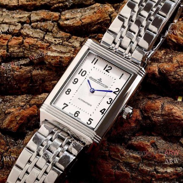 replica New Copy Jaeger-LeCoultre Reverso Classic 46mm Stainless Steel Black Face WATCHES 1
